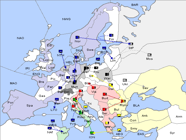 Map Fall 1908 Movement