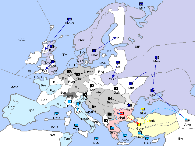 Map Fall 1908 Movement