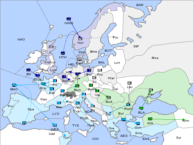 Map Fall 1913 Movement