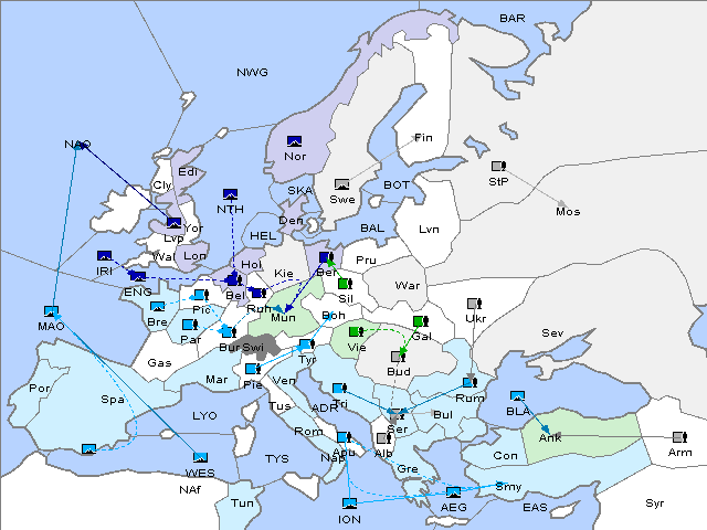 Map Fall 1914 Movement